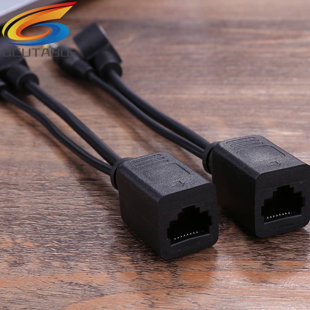Bộ Dây Cáp PoE + Đầu Chia PoE Màu Đen