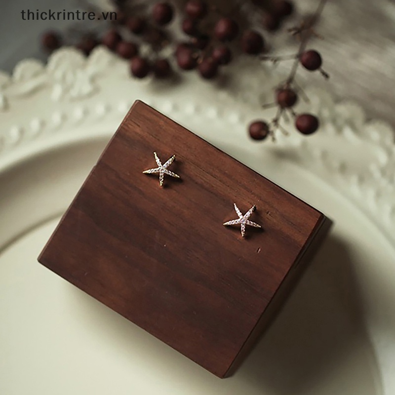 1 Đôi Bông Tai Hình Sao Biển Đính Đá Zircon Phong Cách Hàn Quốc Thời Trang Cho Nữ