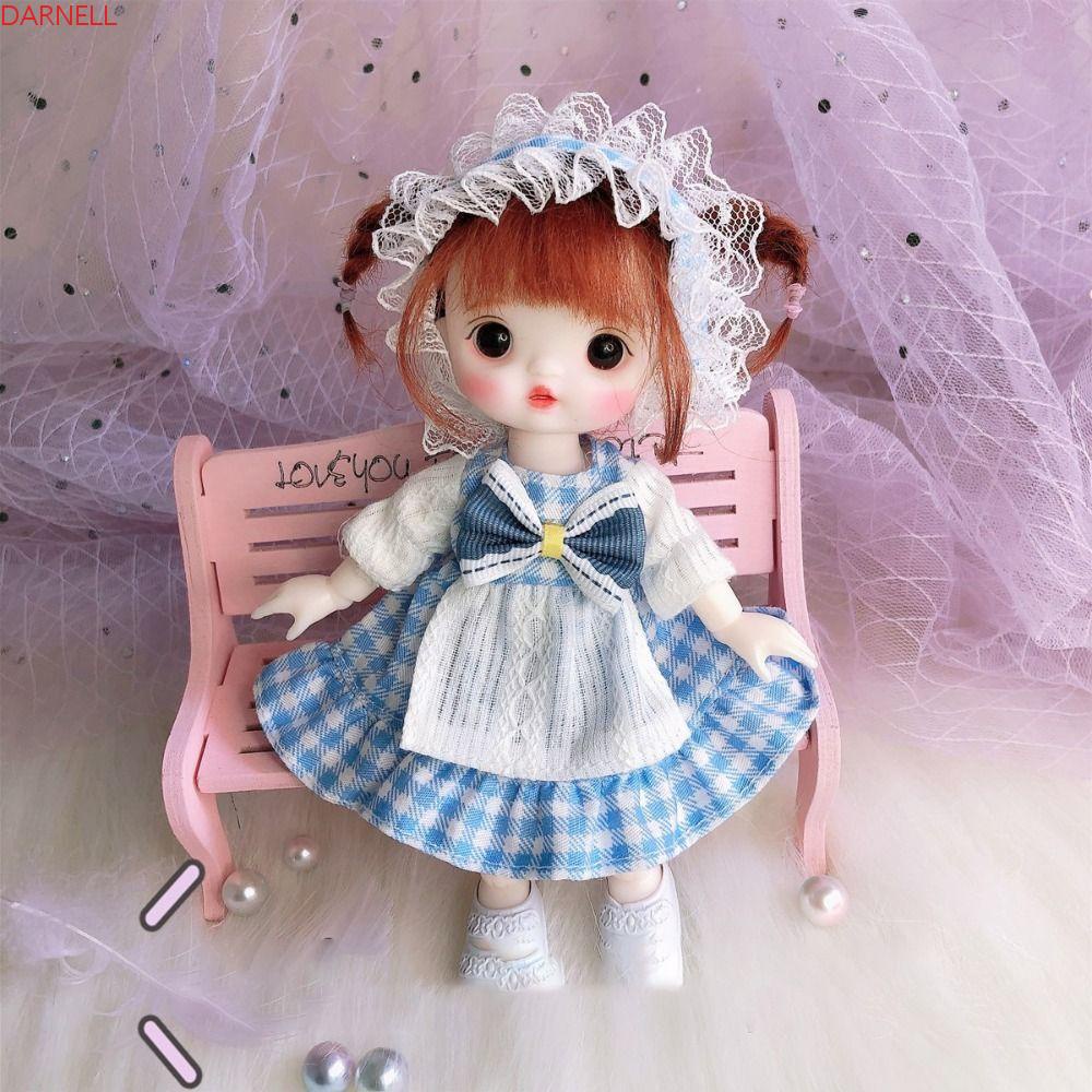 DARNELL Bộ Áo Hoodie + Chân Váy Thời Trang Cho Búp Bê OB11 16-17cm