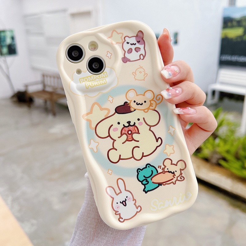 Ốp Điện Thoại Silicon Hình Chú Chó Pompom Purin Chó tai to Cho Samsung S23 Ultra S23 S22 S21 Plus Ultra S20 FE