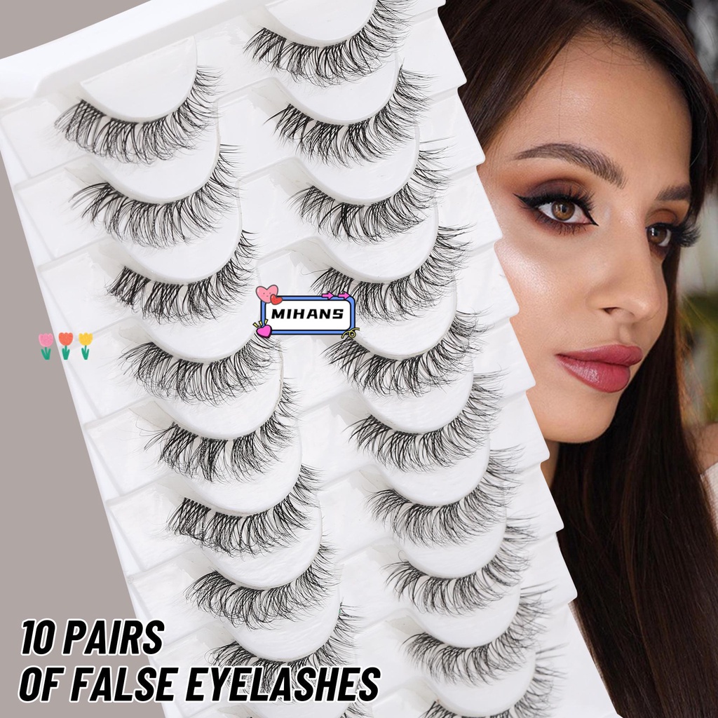 MIH Set 10 Cặp Lông Mi Giả Trong Suốt Tự Nhiên