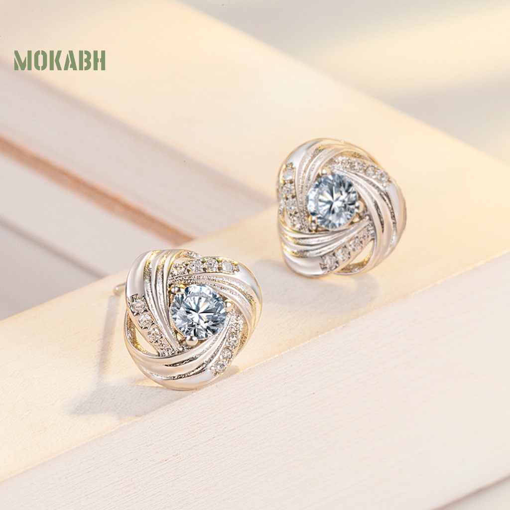 Bộ 2 Vòng cổ + Bông Tai + Nhẫn Hình Cánh Hoa Lấp Lánh Thời Trang