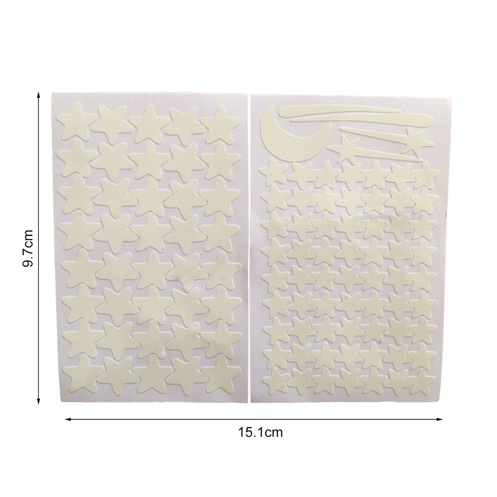 Set 108 Miếng Dán Tường Hình Ngôi Sao Dạ Quang Không Mùi Không Độc Hại