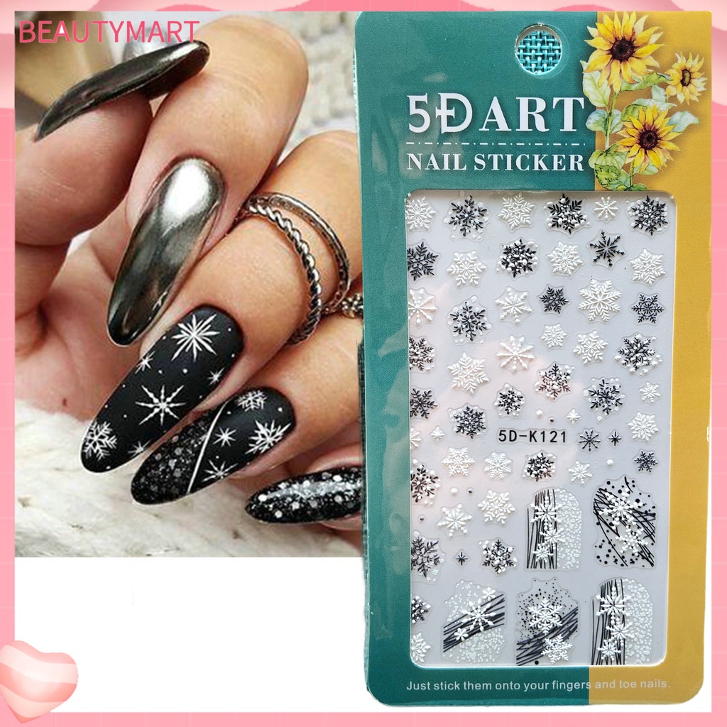 Nhãn Dán Móng Tay Siêu Mỏng Họa Tiết Giáng Sinh Tinh Tế Dính Mạnh Mẽ