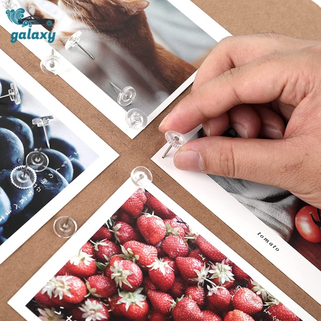 Galaxy Bộ 100 Ghim Bấm Hình Tròn Trong Suốt Dùng Trang Trí