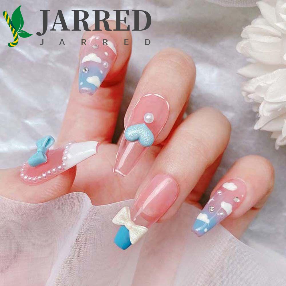 JARRED Phụ Kiện Trang Trí Móng Nghệ Thuật Hình Nơ / Trái Tim Nhiều Màu Sắc Phong Cách Nhật Bản