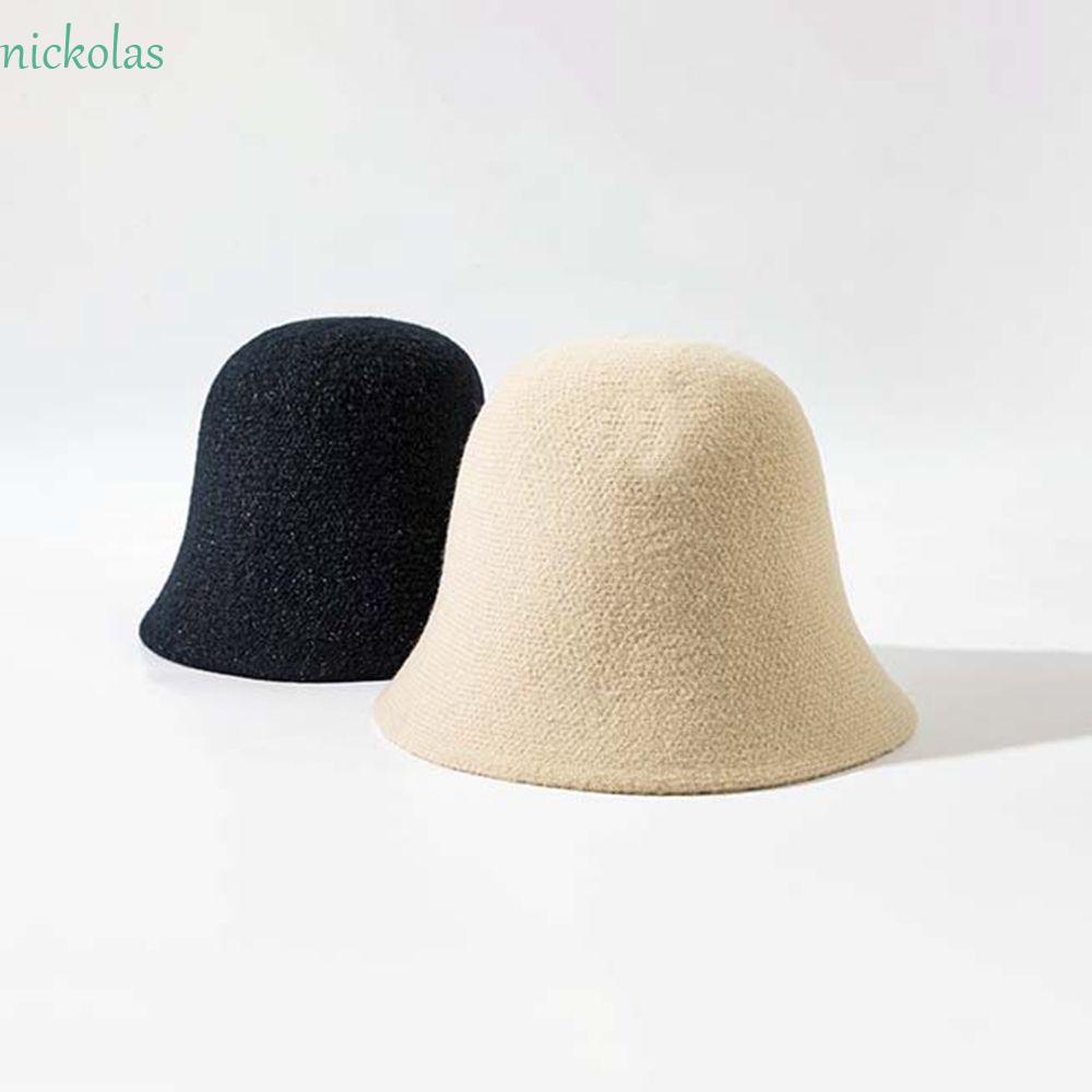NICKOLAS Mũ Bucket Len Phong Cách Anh Quốc Đơn Giản Cho Nữ