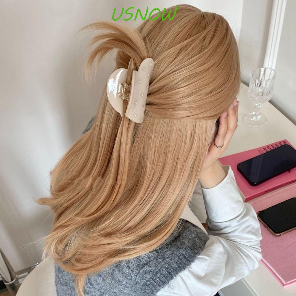 USNOW Kẹp Tóc Hình Trái Tim Đính Đá Xinh Xắn Cho Nữ