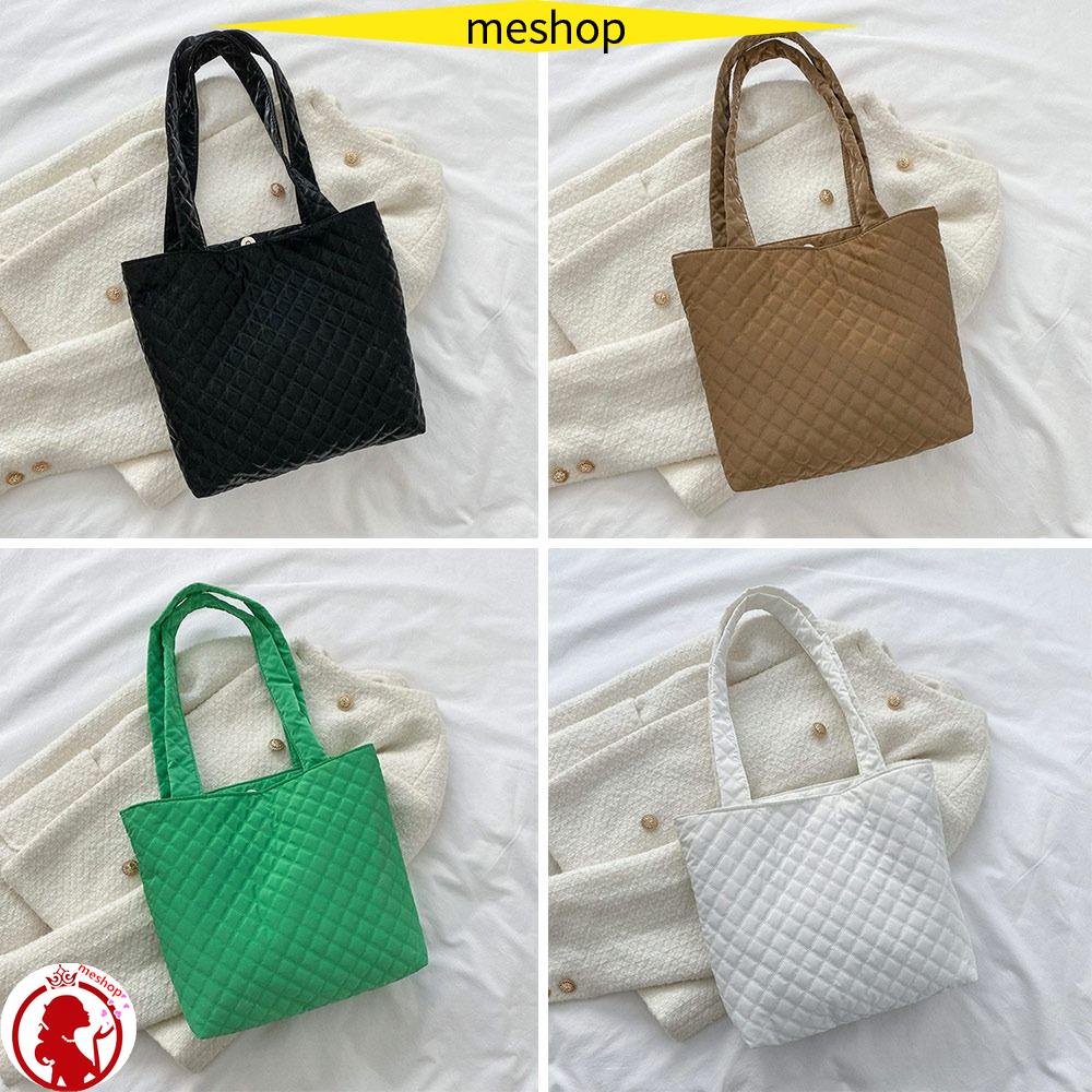 Túi Xách Vải Nylon Cotton Sức Chứa Lớn Màu Trơn Thời Trang Mùa Đông