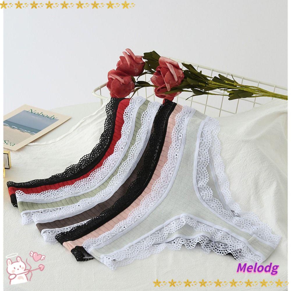 MELODG Set 2 Quần Lót Ren Hoa Thoáng Mát Cho Phái Nữ