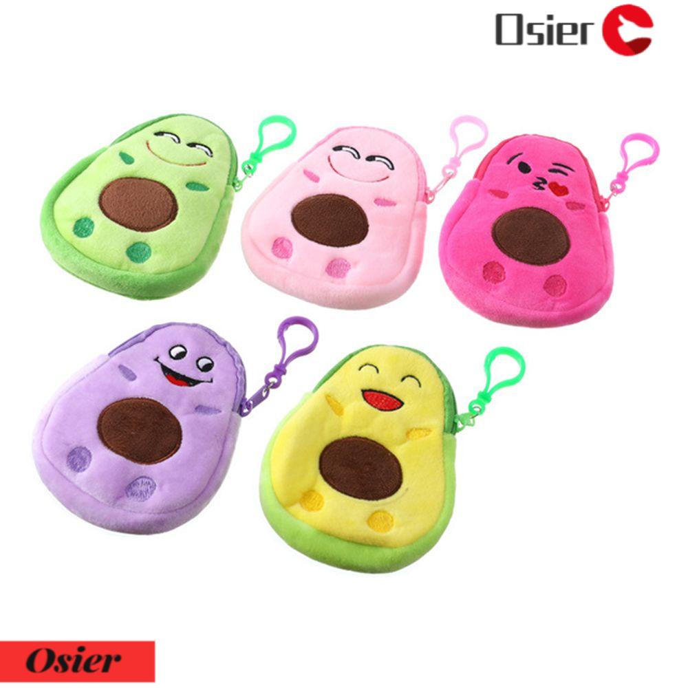 OSIER1 Ví Đựng Tiền Mini Hình Quả Bơ Hoạt Hình Nhồi Bông Đáng Yêu