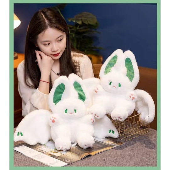 Gấu bông Thỏ Dơi trắng siêu dễ thương mềm mại - Thú bông hình dơi - Thú nhồi bông nhập khẩu - Gấu bông giá rẻ