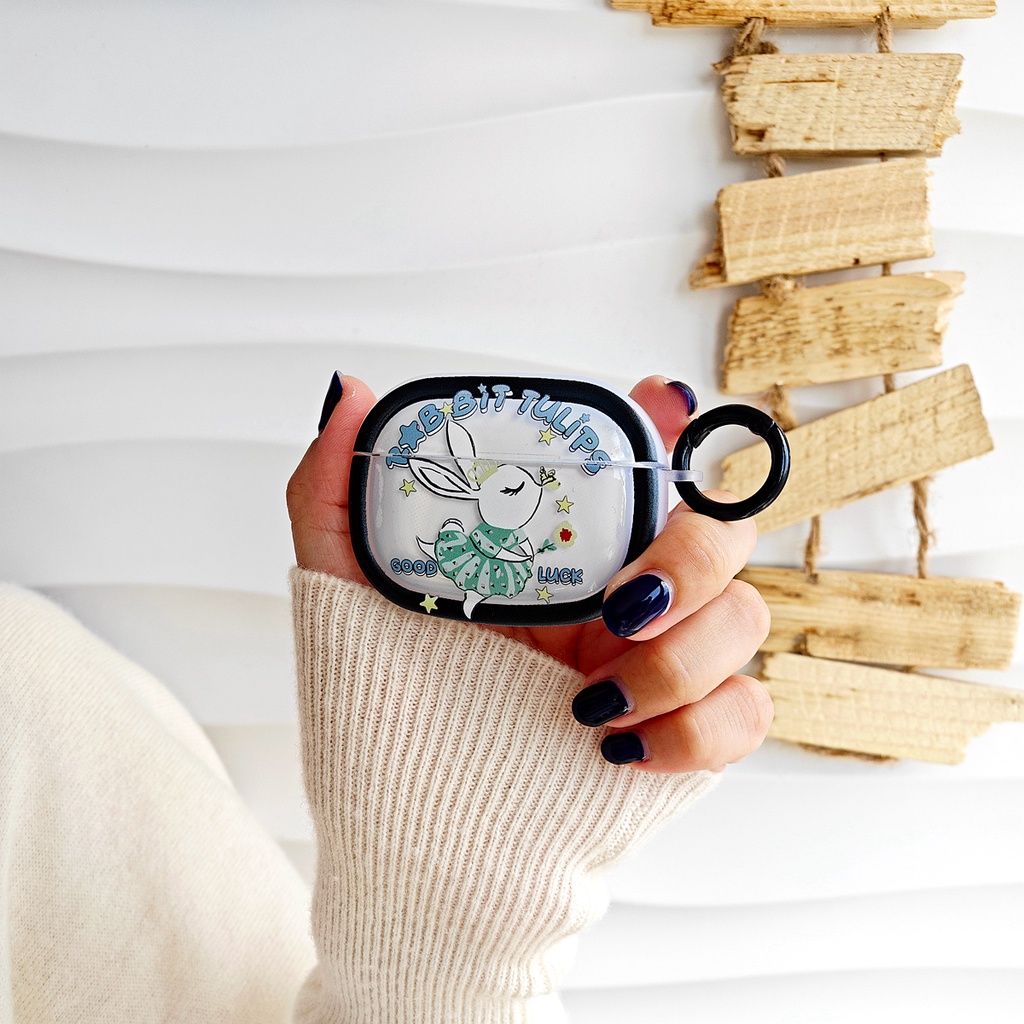 Vỏ Bảo Vệ Hộp Sạc Tai Nghe Bluetooth AirPods 1 2 pro2 2022 gen3 Bằng Tpu Mềm Trong Suốt Chống Rơi Hình Thỏ Nhỏ Dễ Thương