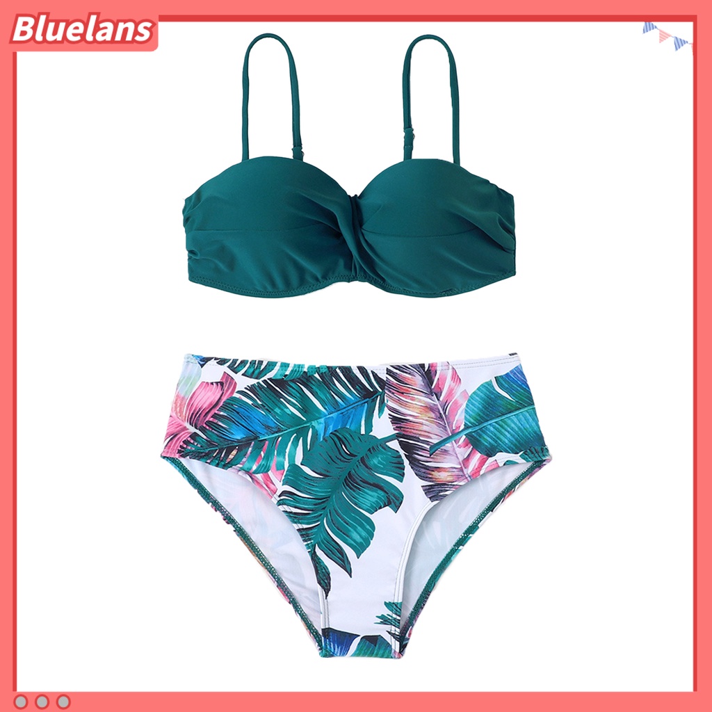 1 Bộ Bikini Hai Mảnh Họa Tiết Hoa Có Thể Điều Chỉnh Cho Nữ