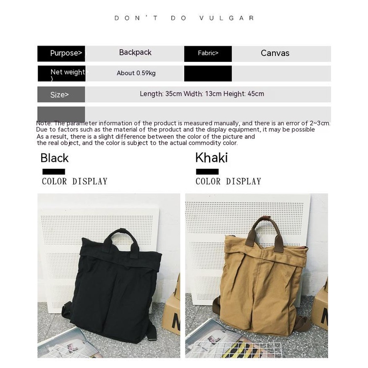 Ba Lô Đi Học / Du Lịch Vải Canvas Cỡ Lớn Phong Cách Hàn Quốc Thời Trang Cho Học Sinh