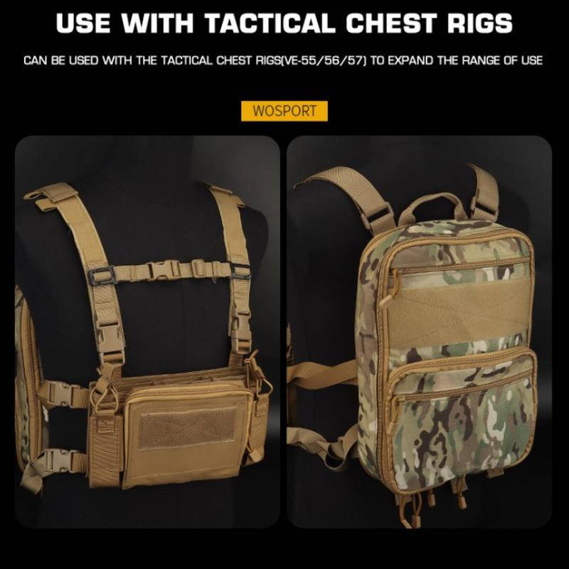 WoSportT Tactical Backpack Lightweight MOLLE System External Bag Camo