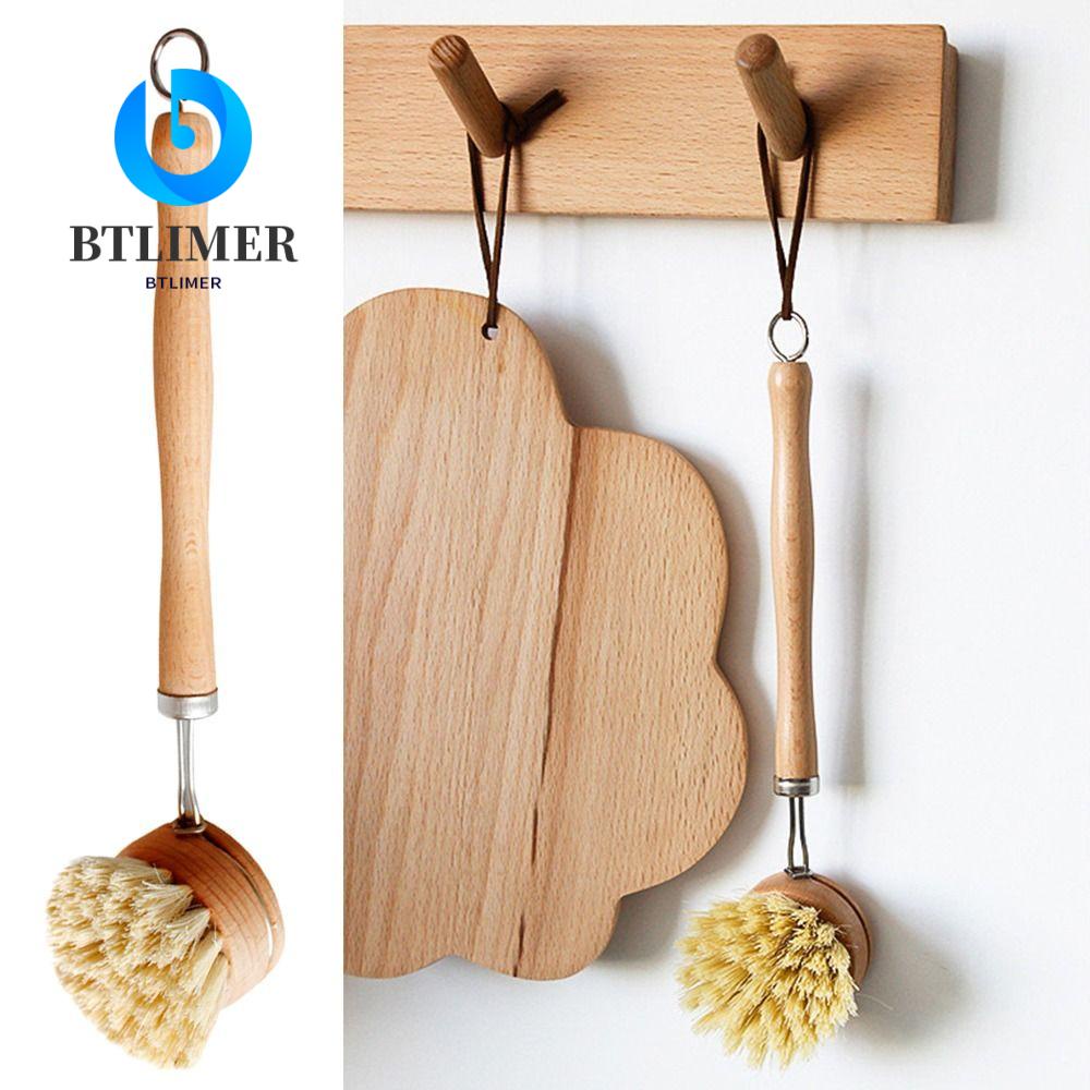 BTLIMER Cọ Rửa Chén Dĩa Bằng Gỗ Có Móc Treo Tiện Dụng Cho Nhà Bếp