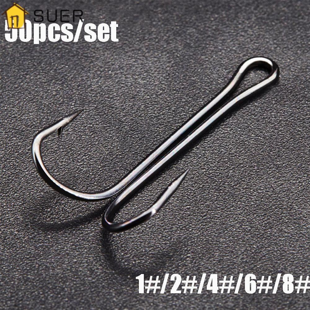 SUENIN Móc Câu Cá Kép Siêu Bền Size 1 # 2 # 4 # 6 # 8 #