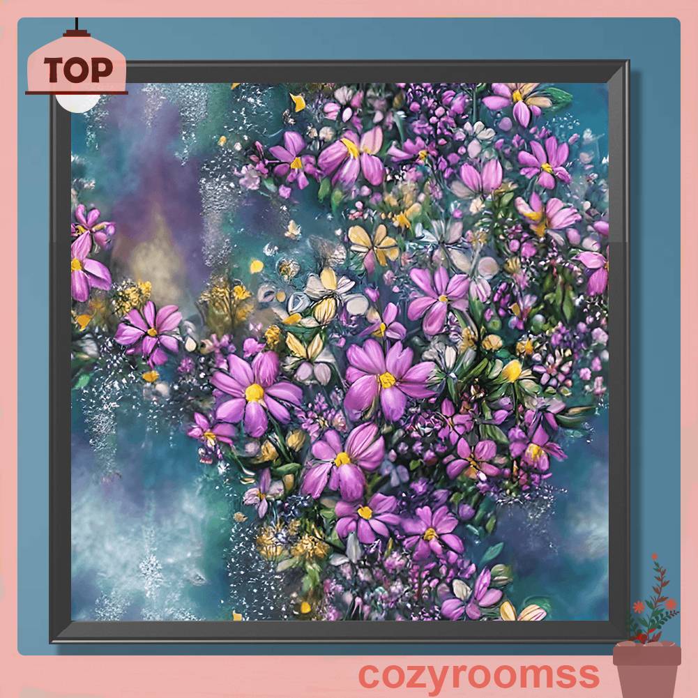 Tranh Đính Đá Kim Cương Toàn Bộ 5D DIY Hình Vẽ Hoa Cúc