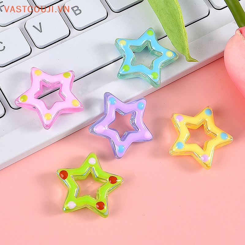 Bộ 5 Ngôi Sao Rỗng Bằng Nhựa Resin Phát Sáng Dùng Trang Trí