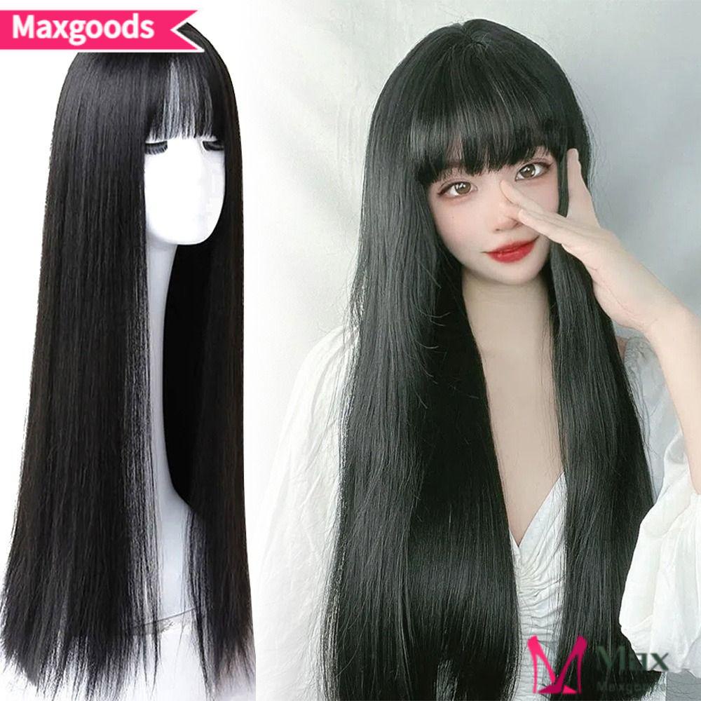 MAXG Bộ Tóc Giả Dài Thẳng Dày Dặn Thời Trang Cho Nữ