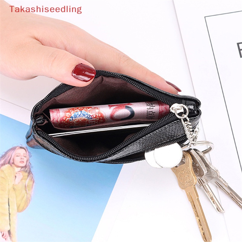 Ví Đựng Tiền Xu Mini Bằng Da PU Mềm Có Khóa Kéo Đơn Giản Cho Nam Và Nữ