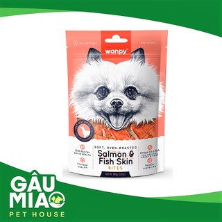 Snack bánh thưởng - Bánh cá hồi & da cá cho chó 100g - Wanpy Soft Salmon & Fish Skin Bites
