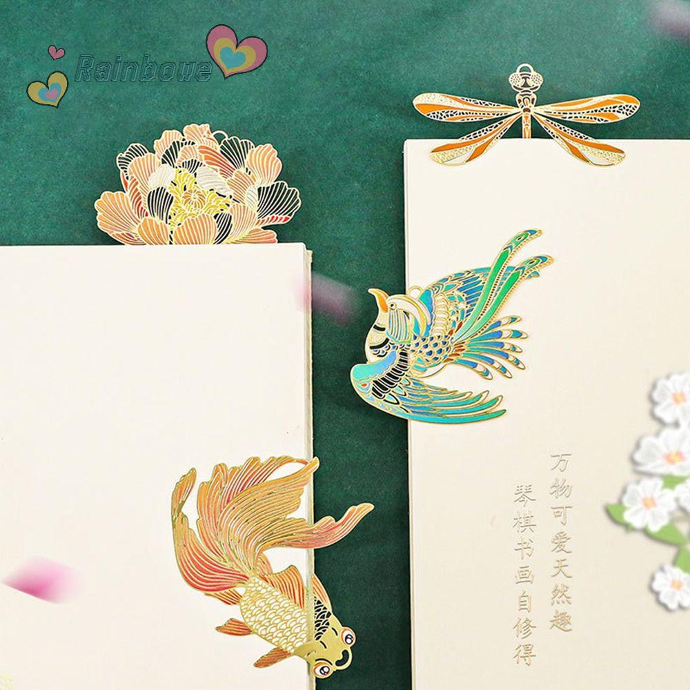 RAINBOW Thẻ Đánh Dấu Trang Sách Bằng Đồng Thau Phối Tua Rua Phong Cách Trung Hoa Cổ Điển