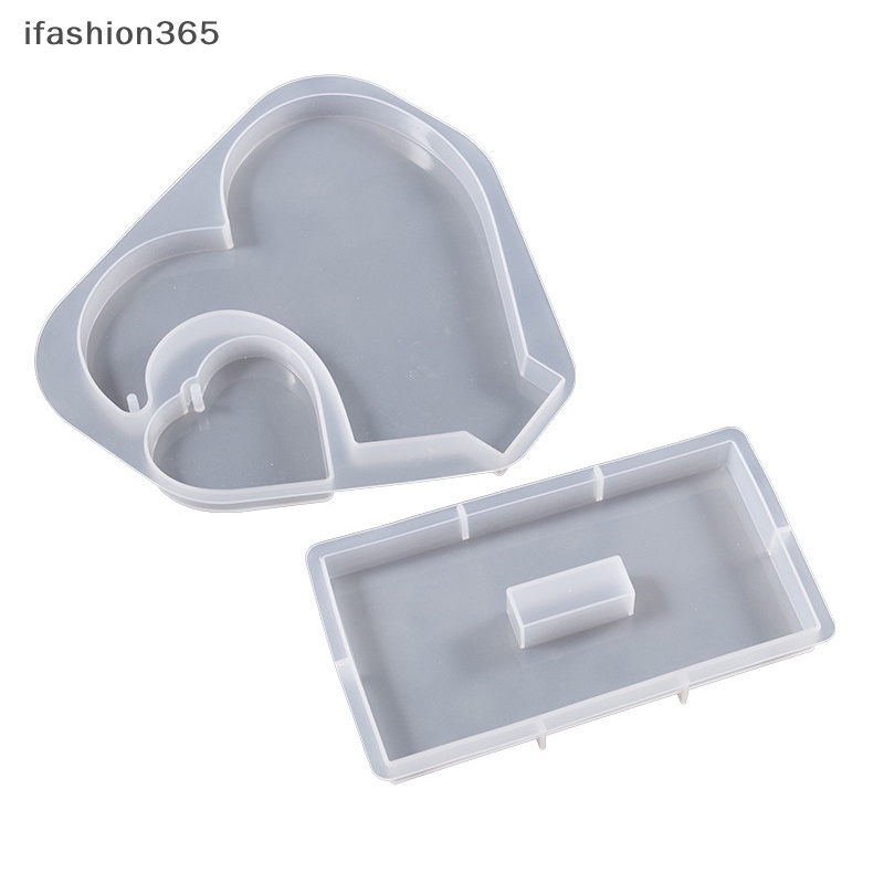 Khuôn Silicon Làm Khung Ảnh Hình Trái Tim Đôi Trang Trí Thủ Công DIY Thời Trang ifashion365
