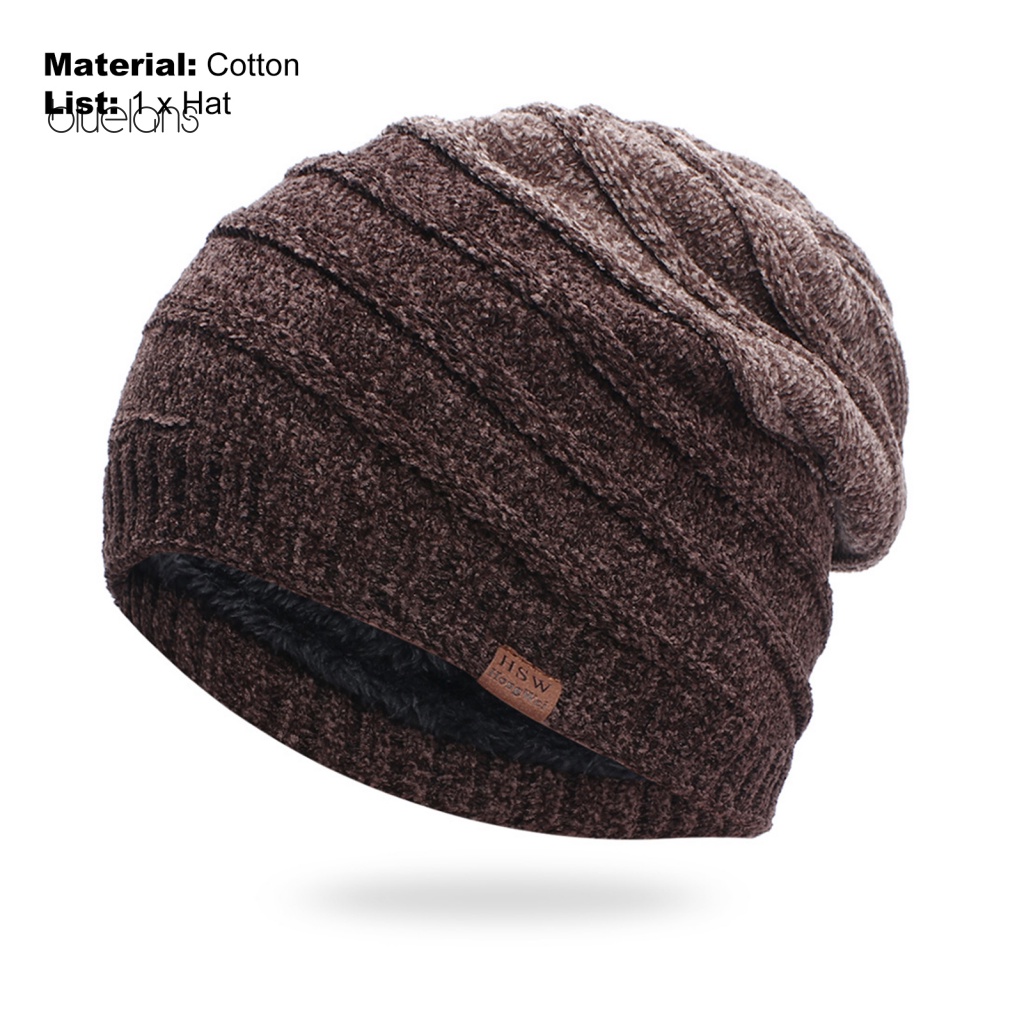 Mũ Dệt Kim Lót Lông Không Vành Màu Sắc Thời Trang Thu Đông Cho Nam Giới