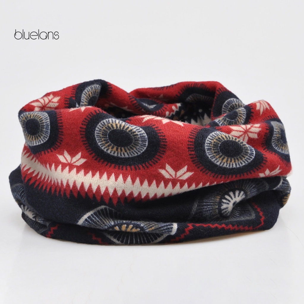 Mũ Beanie Dệt Kim Hở Chóp In Họa Tiết Vintage Trọng Lượng Nhẹ Bảo Vệ Tai Cho Nữ