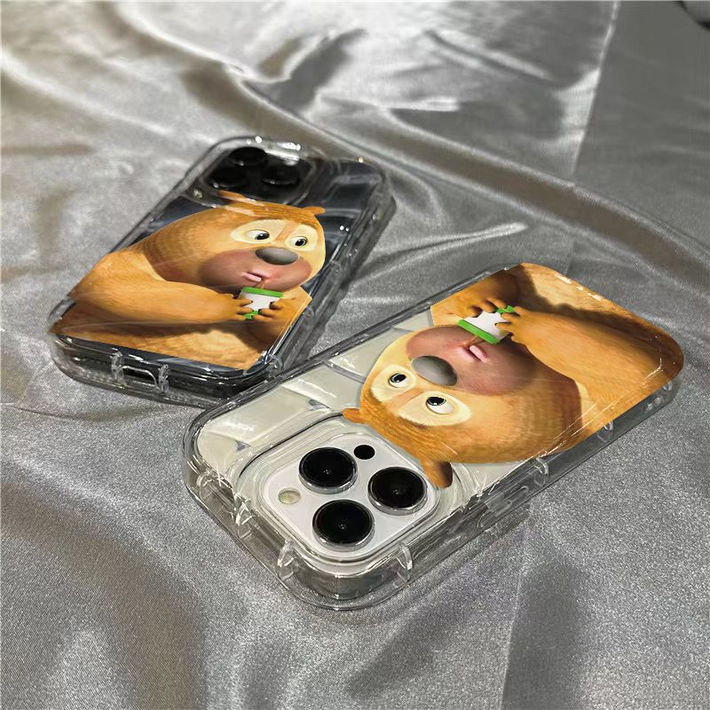 Ốp Điện Thoại Mềm Trong Suốt Họa Tiết Hai Chú Gấu Dễ Thương Cho iPhone 11 14Promax Xr7 SD49 13128