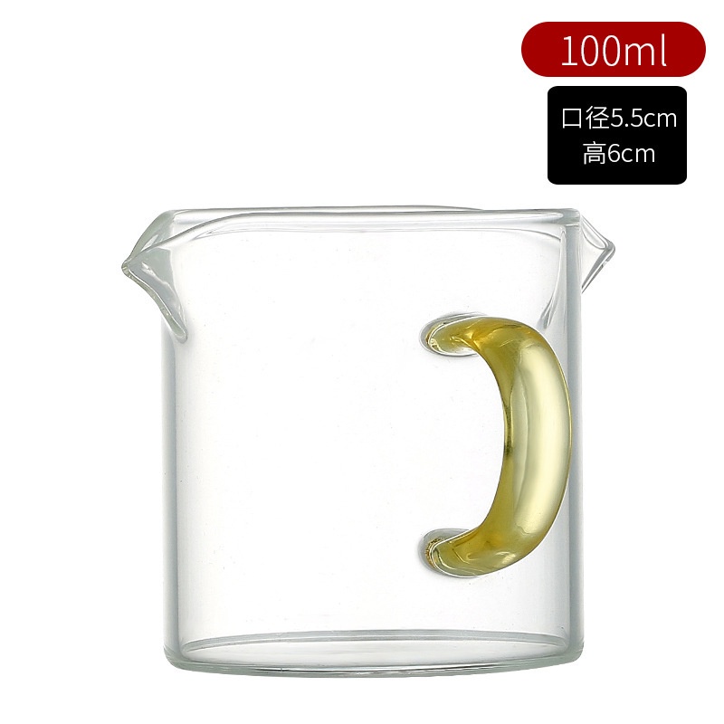 Shamjina Cốc thủy tinh đựng sữa/ cà phê mini đa năng có tay cầm phong cách phương Tây