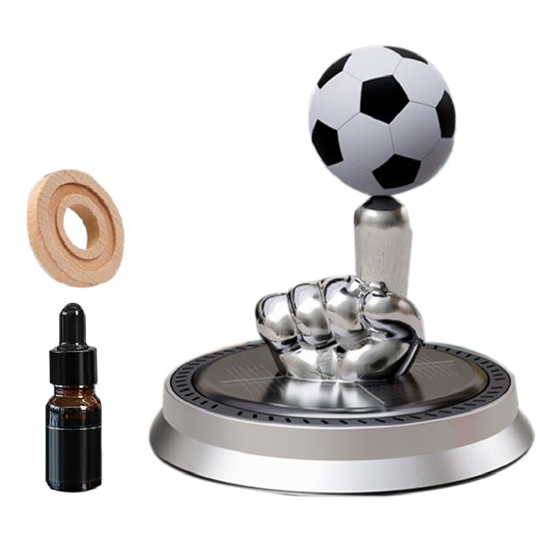 Nước Hoa Xoay Tự Động Trang Trí Nội Thất Xe Hơi Hình Quả Bóng Đá Sạc Năng Lượng Mặt Trời