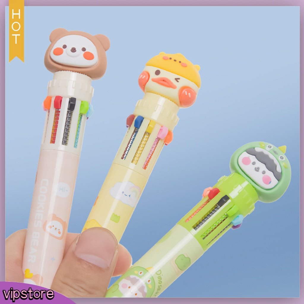 <VIP> Bút Bi Dạng Đẩy Thoải Mái Mềm Mịn Hình Thỏ Hoạt Hình Cho Học Sinh