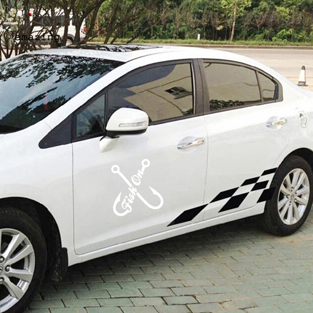 Miếng Dán Phản Quang Hình Móc Câu &amp; Cá Độc Đáo Trang Trí Xe Hơi DIY