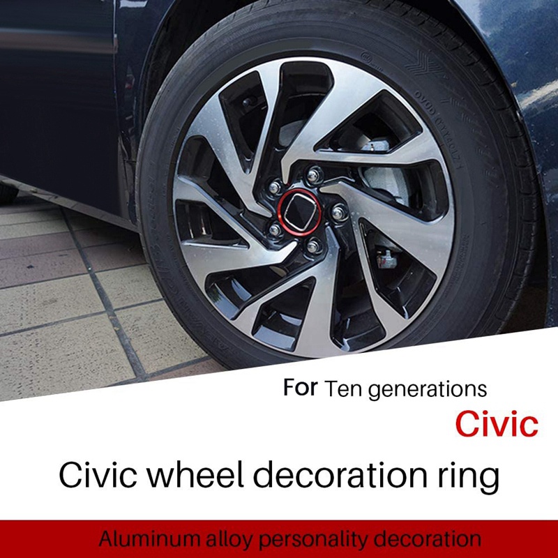 Set 4 Nắp Đậy Trục Bánh Xe Hơi Honda Civic 2020-2016 Bằng Hợp Kim Nhôm