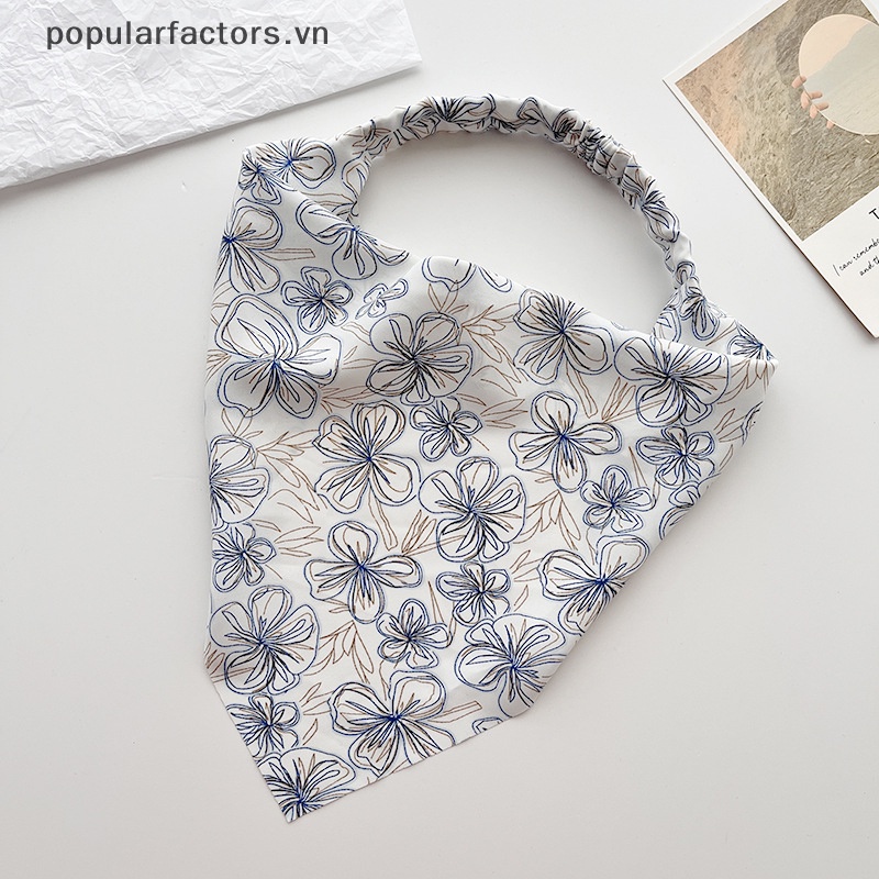 [Phổ Biến] Khăn Trùm Đầu Co Giãn In Hoa Tam Giác Phong Cách Đồng Quê Cho Nữ