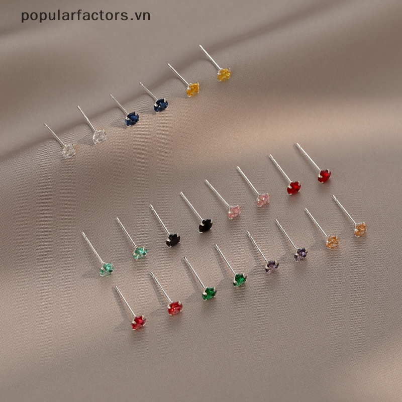 Bông Tai Mạ Bạc 925 Hình Tròn Đính Đá Zircon Phong Cách Cổ Điển Thời Trang Cho Nữ