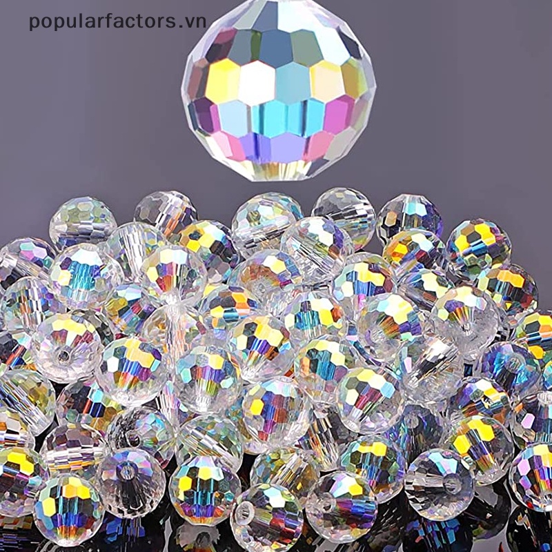 Set 10 / 20 Hạt Thủy Tinh Tròn Dùng Làm Trang Sức Thủ Công DIY