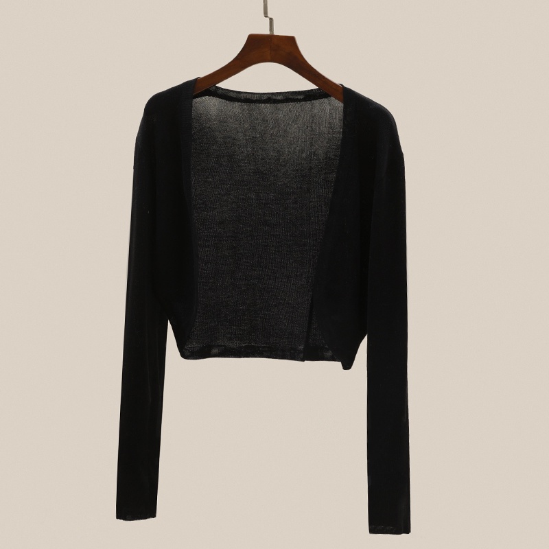 Áo Cardigan Dệt Kim Tay Dài Chống Nắng Không Nút Thời Trang