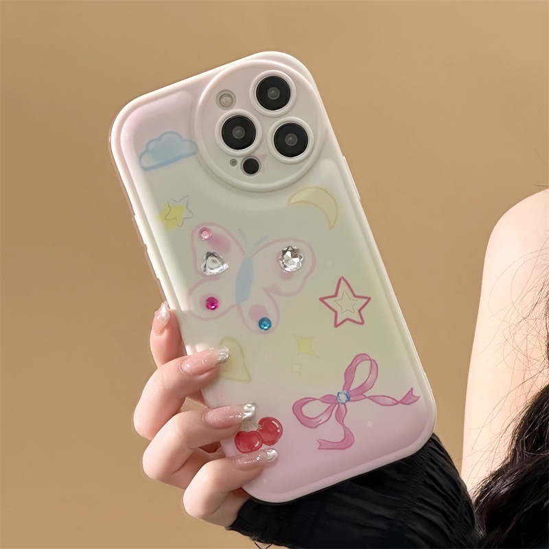 Ốp Điện Thoại Đệm Khí In Hình Bướm Cho iphone15 / 14promax / 13 / 12 / 11 / XR / XS / X / XSMAX / 7 / 8PLUS