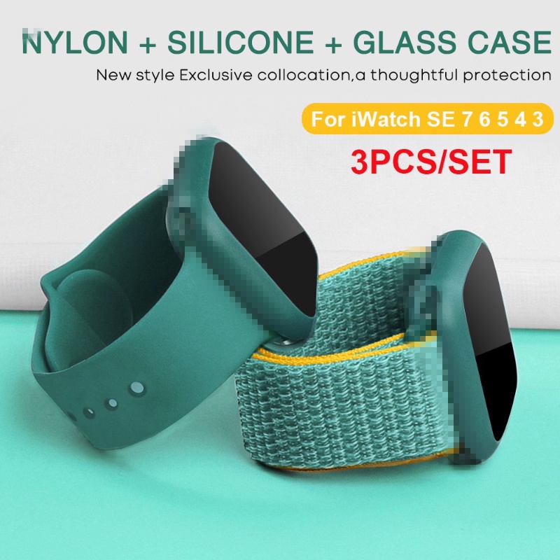 Kính Dây Đeo Đồng Hồ Bằng Silicone nylon Cho iWatch 49mm 45mm 44mm 42mm 41mm 40mm 38mm
