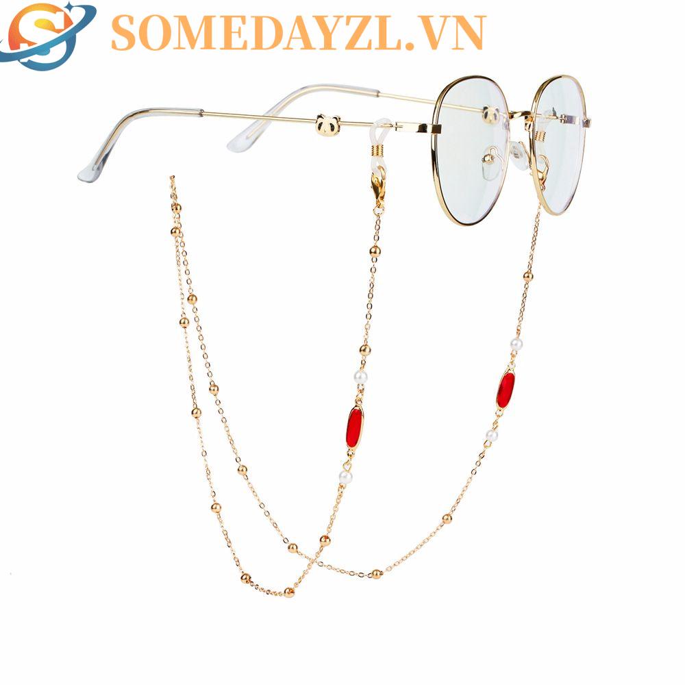 SOMEDAYZL Dây Đeo Mắt Kính Bằng Kim Loại Chống Trượt Chống Thất Lạc Cho Nữ