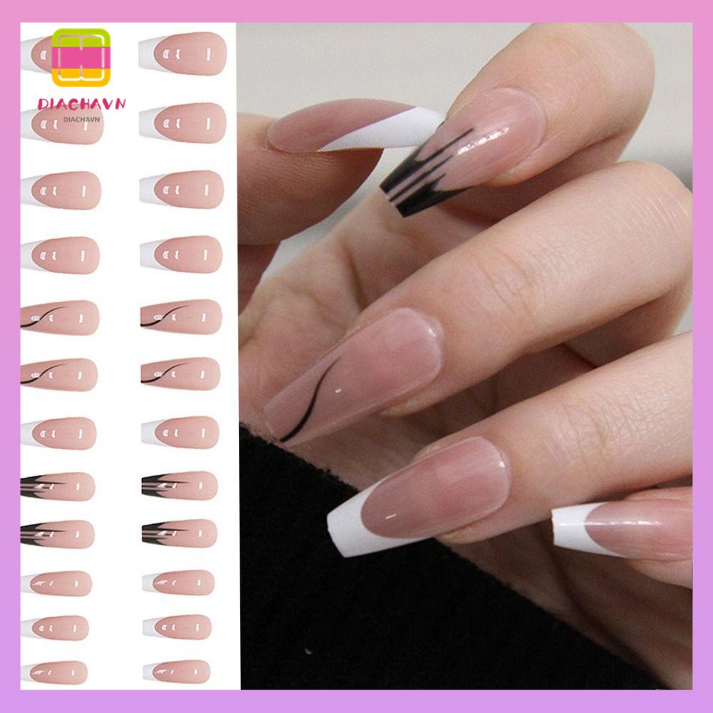 DIACHAVN Bộ 24 Móng Tay Giả Che Phủ Toàn Diện DIY