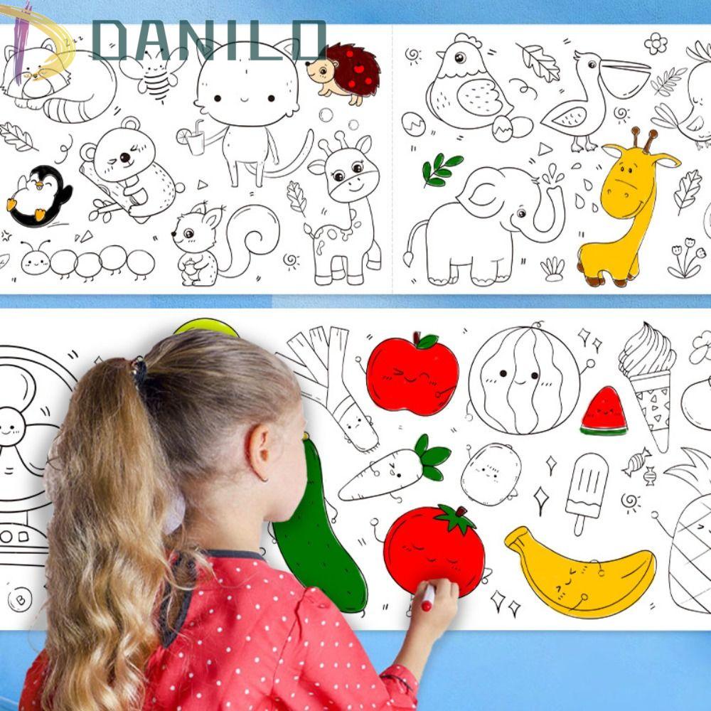 DANILO Cuộn Giấy Vẽ Màu Nước Diy Dành Cho Trẻ Em