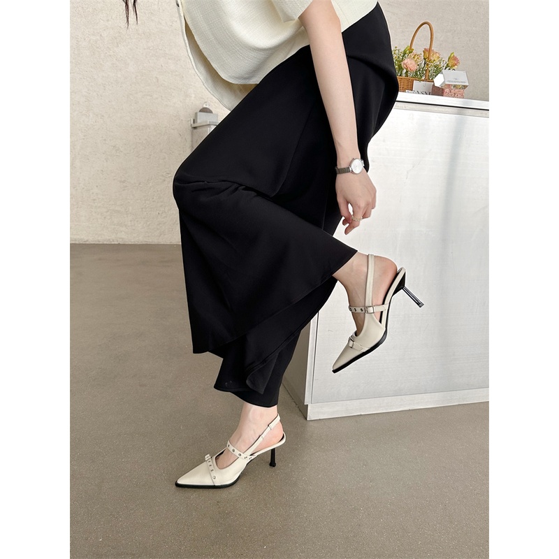 Sandal Cao Gót Mũi Nhọn Thiết Kế Mới Thời Trang Mùa Hè 2023 Dành Cho Nữ