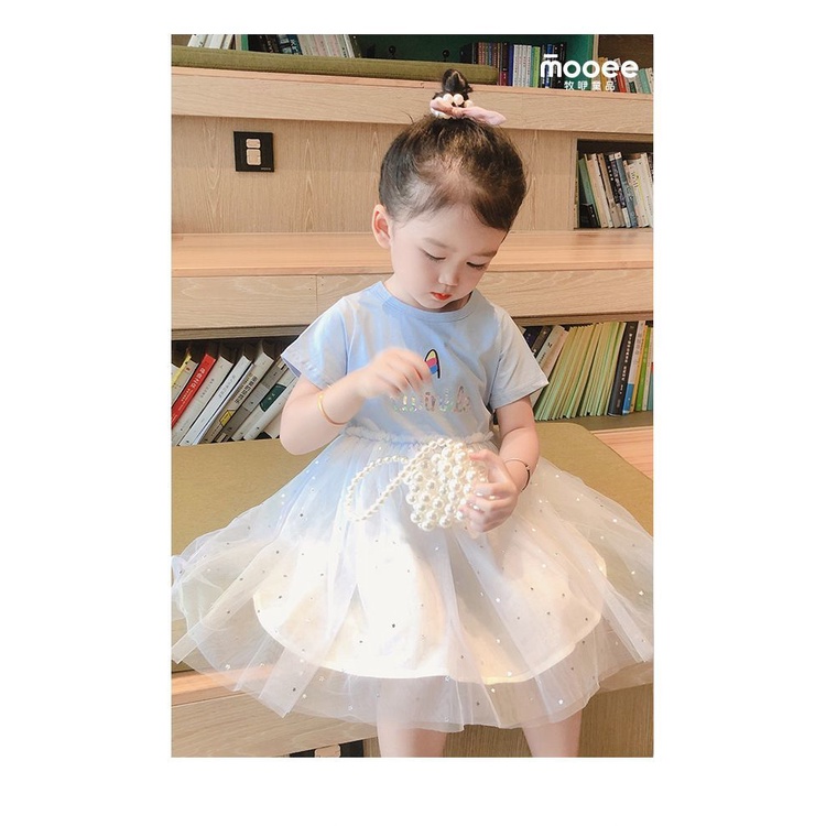 Đầm Công Chúa Mùa Hè Tay Cộc Bằng Vải Cotton Trơn Mỏng Phong Cách Phương Tây Cho Bé Gái