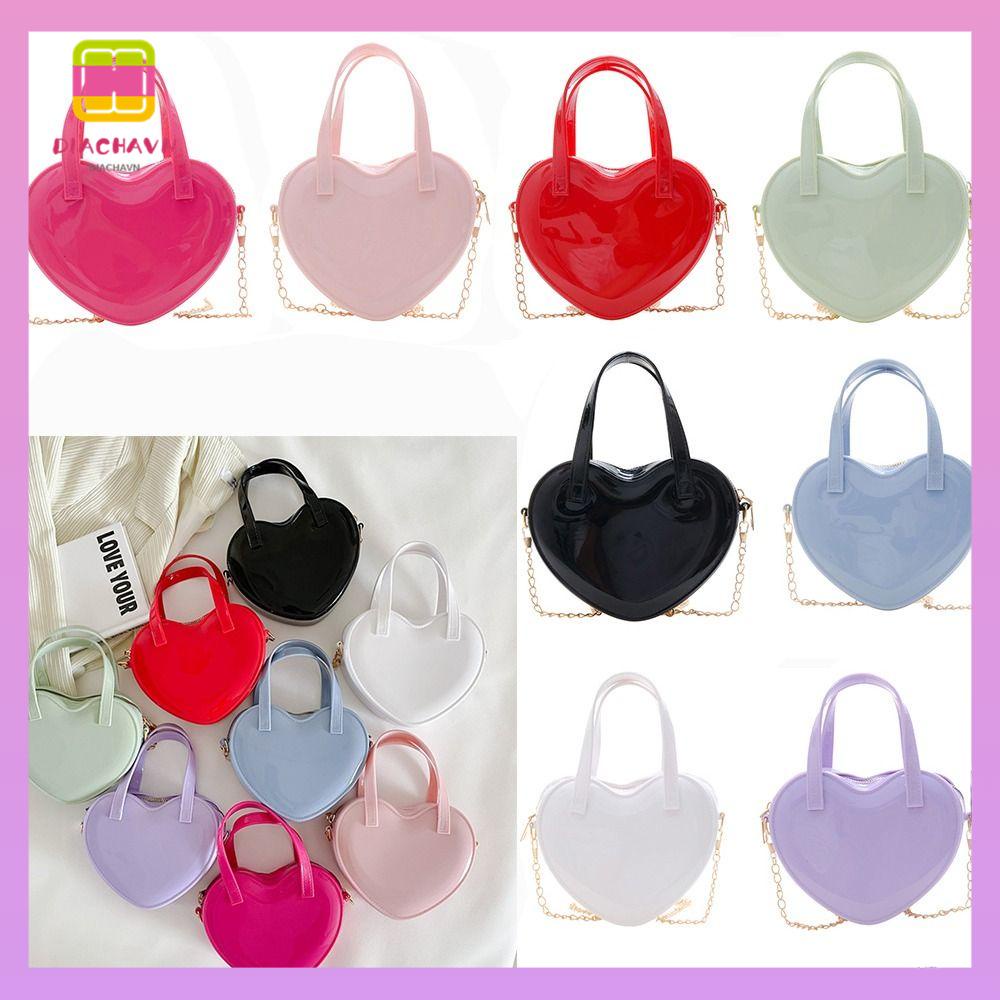 DIACHAVN Túi Xách Dây Xích Đeo Vai Hoạ Tiết Trái Tim Thiết Kế Hợp Thời