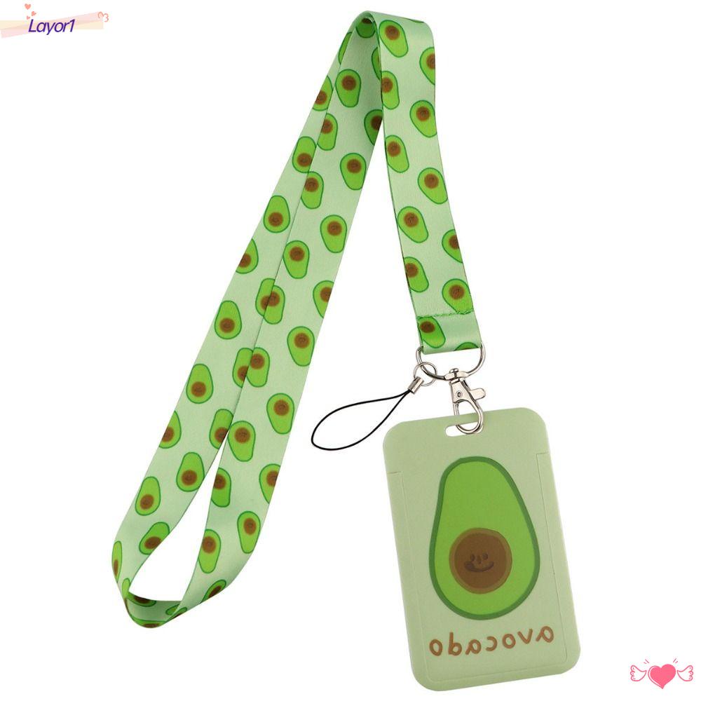 Móc Khóa Hình Quả Bơ Màu Xanh Lá Cây LAYOR1 Có Dây Buộc Dùng Làm Quà Tặng Cho Văn Phòng